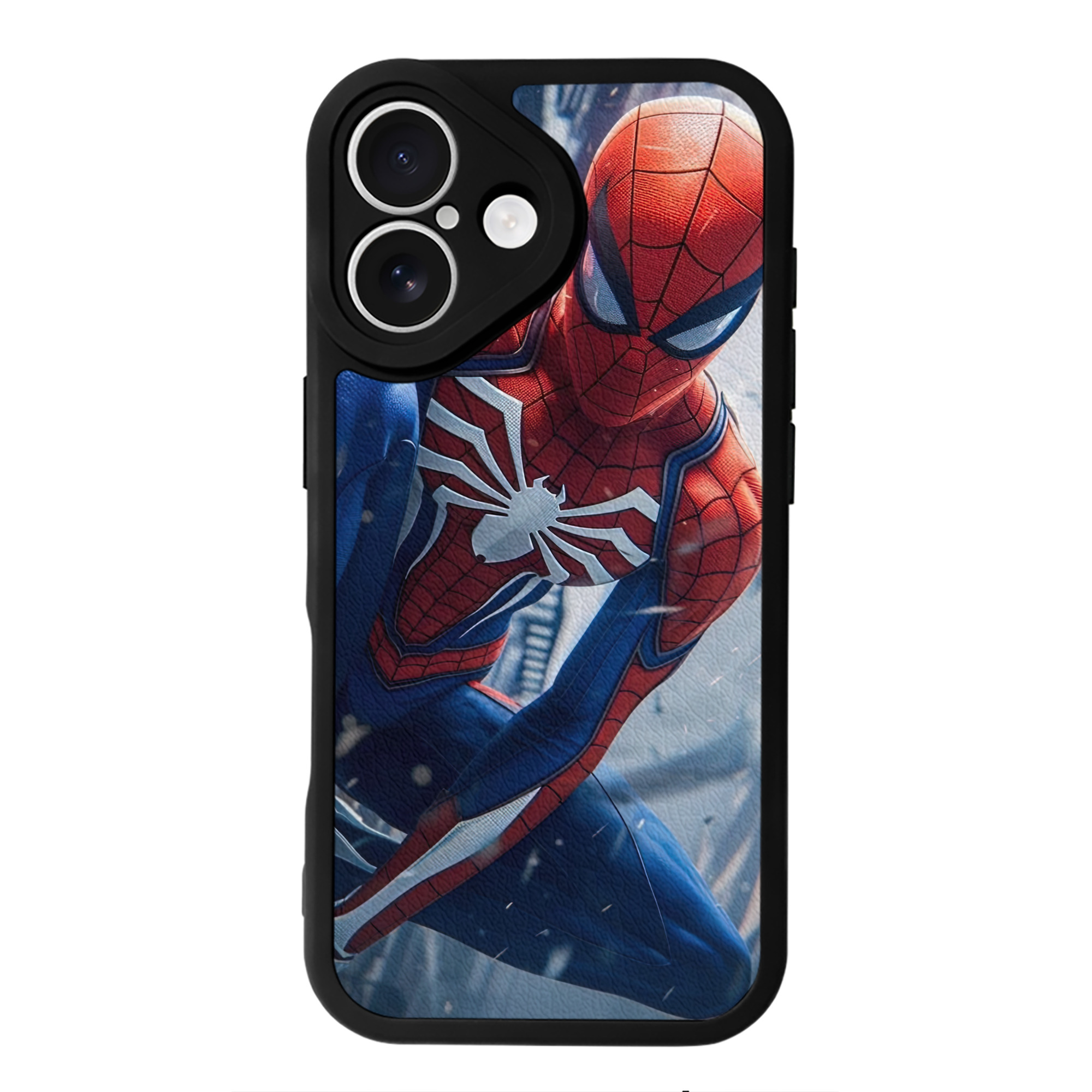 Spider Man スパイダーマン 【iPhone 16シリーズ対応】シリコンスマホケース（レザー調） 材質：シリコン